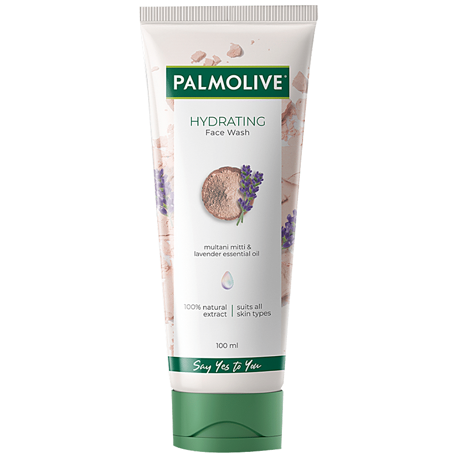 Palmolive Hydrating Gel Face Wash - With 100% Natural Extracts Of Multani Mitti & Lavender Essential Oil