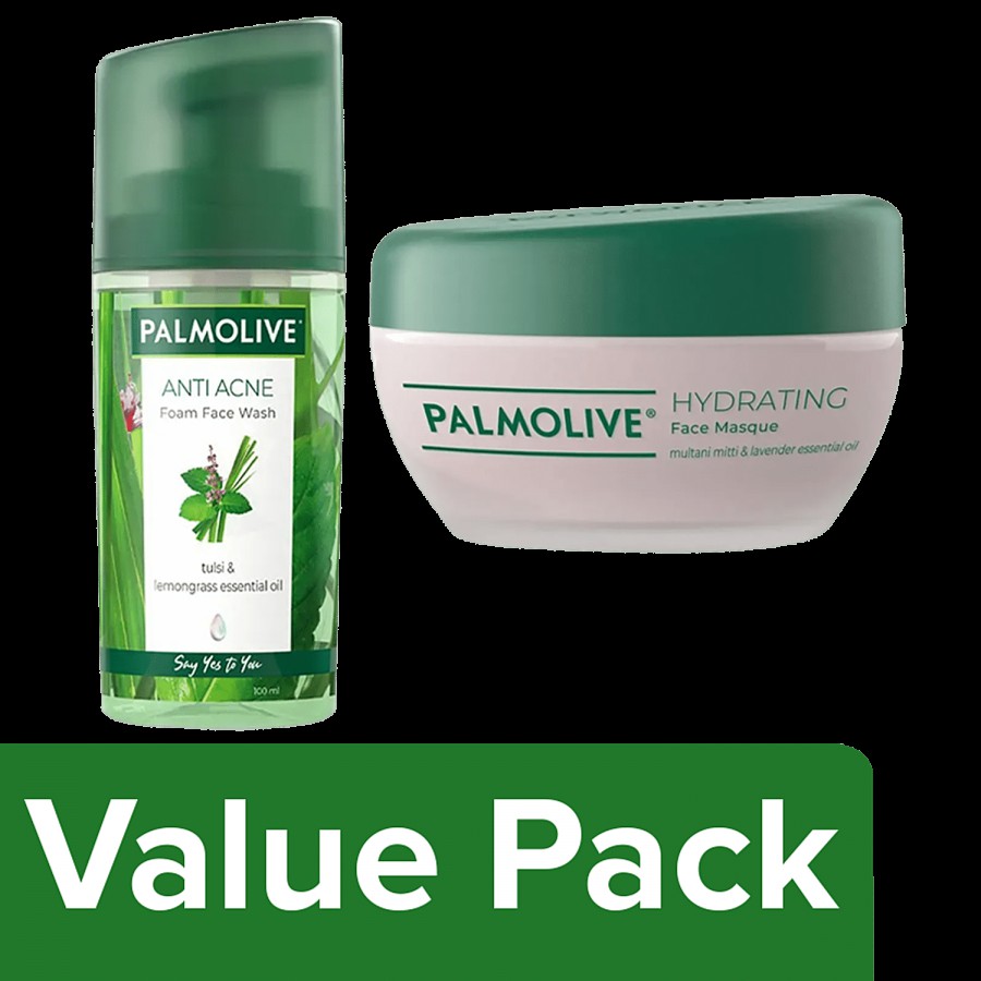 Palmolive Anti-Acne Foam Face Wash (100ml) and Hydrating Face Masque (100ml)