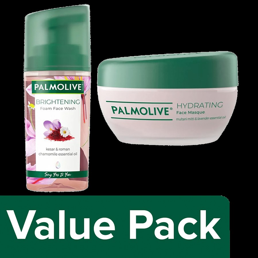 Palmolive Brightening Foam Face Wash (100ml) and Hydrating Face Masque (100ml)