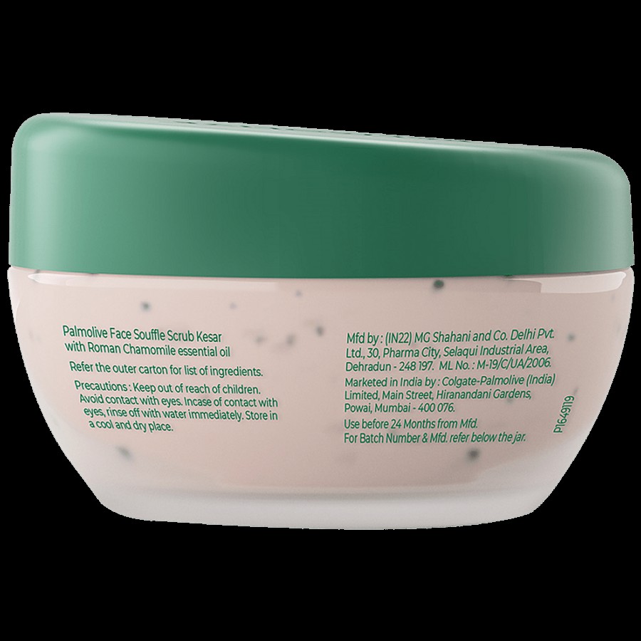 Palmolive Brightening Souffle Face Scrub - Unique Blend Of Kesar & Roman Chamomile Essential Oil