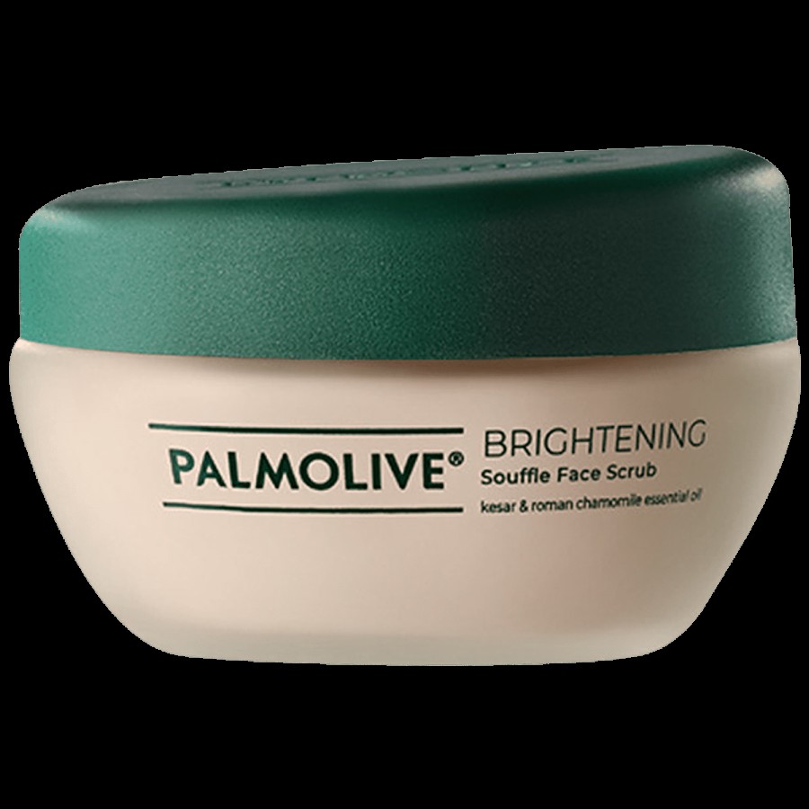 Palmolive Brightening Souffle Face Scrub - Unique Blend Of Kesar & Roman Chamomile Essential Oil