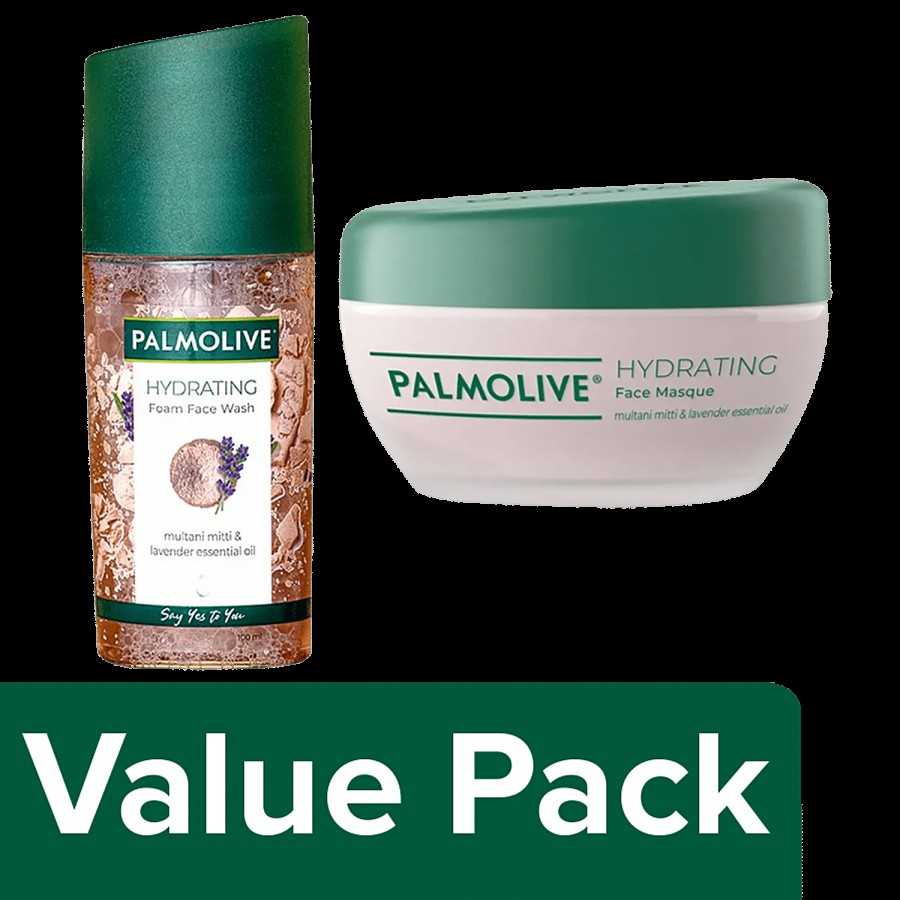 Palmolive Hydrating Face Care Combo - Foam Face Wash (100ml) and Face Masque (100ml)