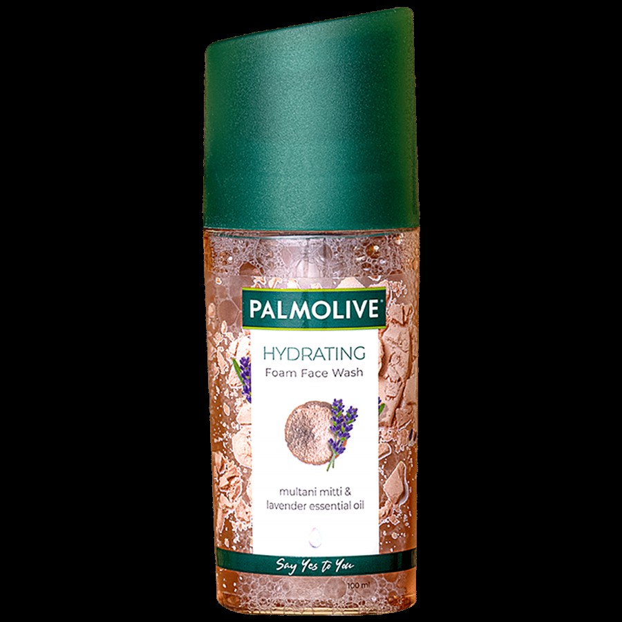 Palmolive Hydrating Foam Facewash - Unique Blend Of Multani Mitti & Lavender Essential Oil