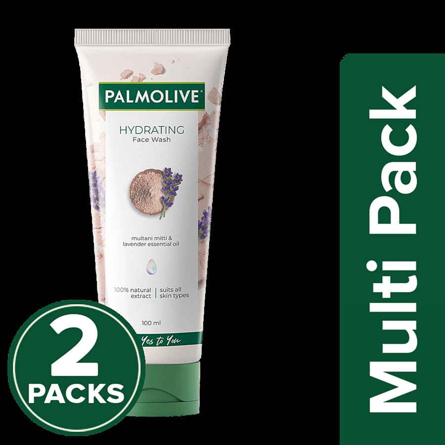 Palmolive Hydrating Gel Face Wash - 100% Natural Extracts Of Multani Mitti & Lavender Essential Oil