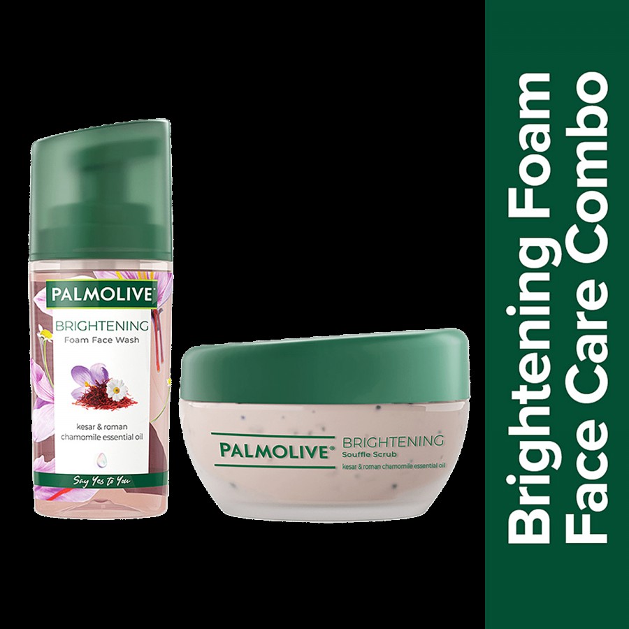 Palmolive Palmolive Brightening Face Care Combo - Foam Face Wash and Souffle Face Scrub