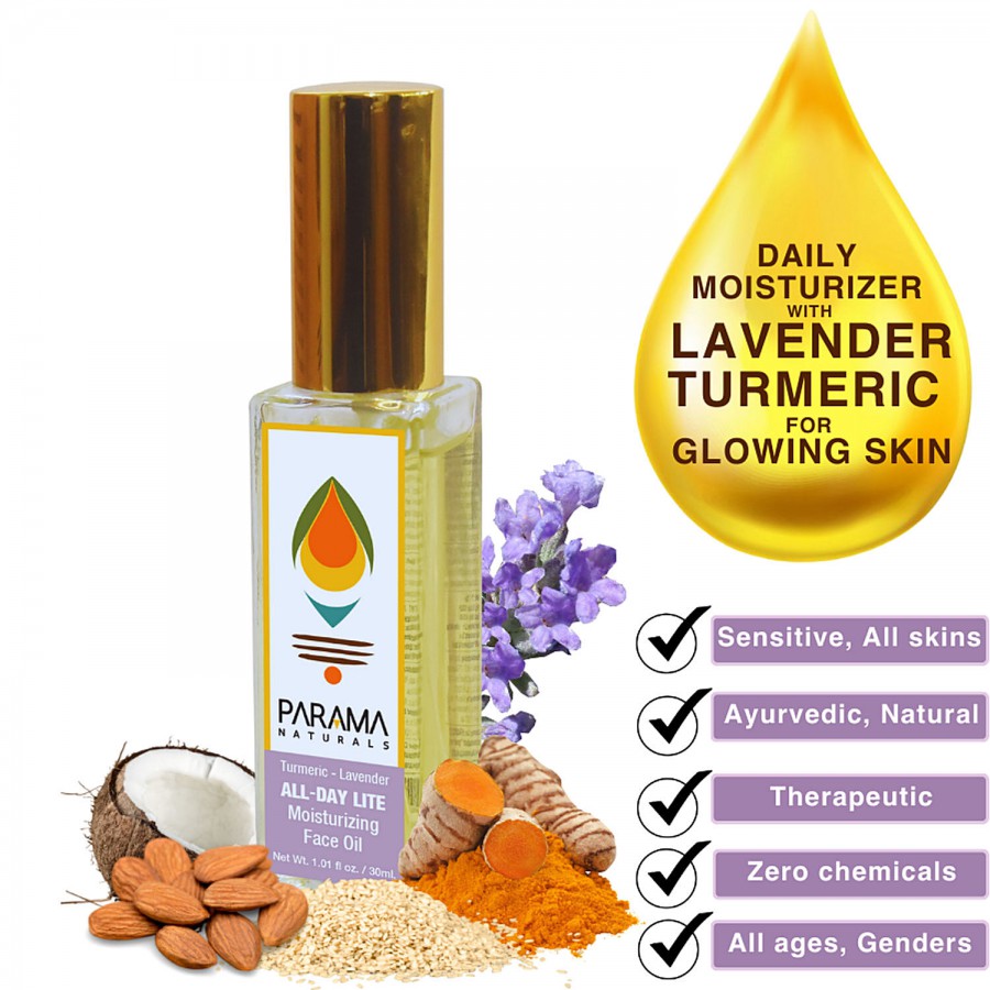 Parama Naturals All-Day Lite Moisturizing Face Oil - Turmeric-Lavender