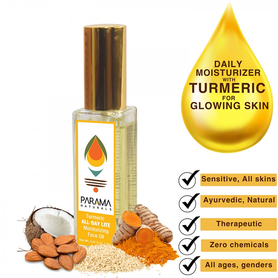 Parama Naturals Turmeric All-Day Lite Moisturizing Face Oil - Non-Greasy