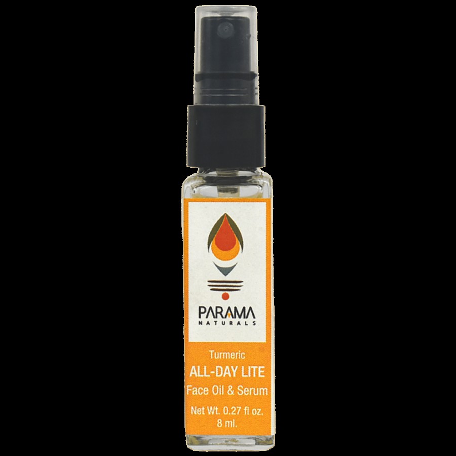 Parama Naturals Turmeric All Day Lite Face Oil & Serum - For Skin Brightening & Radiant Glow