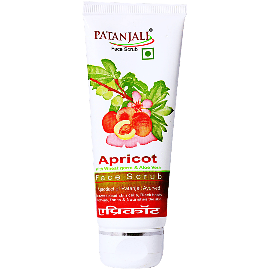 Patanjali Face Scrub - Apricot with Wheat germ & Aloe Vera