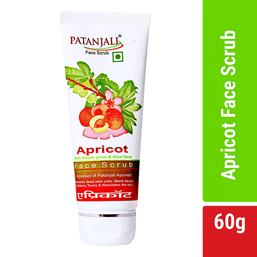 Patanjali Face Scrub - Apricot with Wheat germ & Aloe Vera