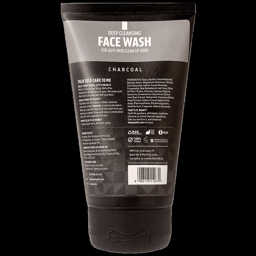 Phy Charcoal Face Wash - Sulphate-Free