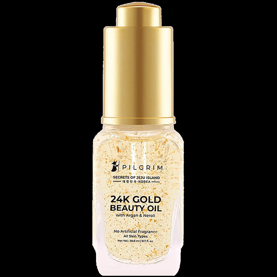 Pilgrim 24K Gold Beauty Oil With Argan & Neroli - For Glowing Skin