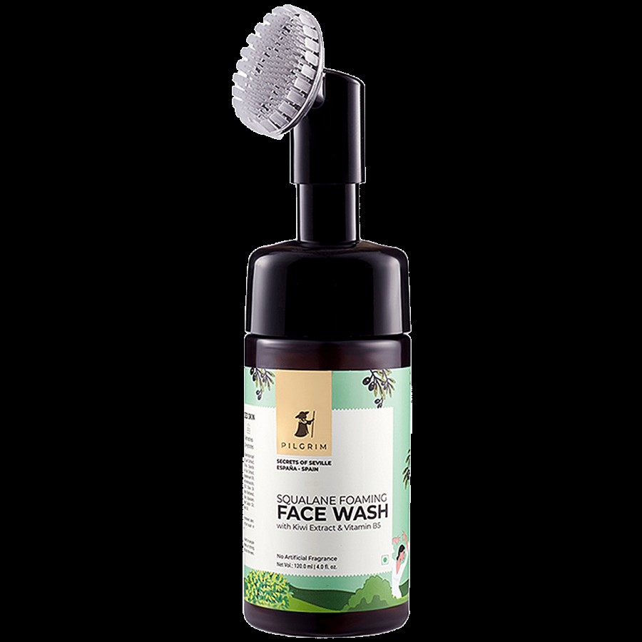 Pilgrim Squalane Foaming Face Wash With Kiwi Extract & Vitamin B5 - Hydrates Skin