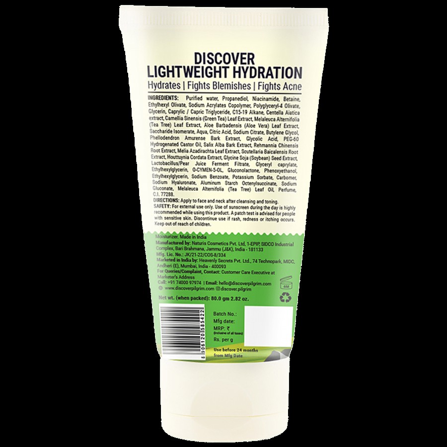 Pilgrim Tea Tree Light Non-Oily Moisturizer - For Acne & Blemish-Prone Skin