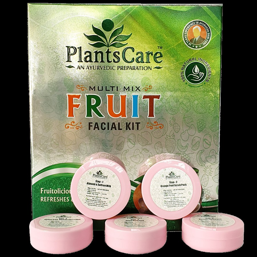 Plants Care Multi Mix Fruit Facial Kit - Provides Glow & Nourishment