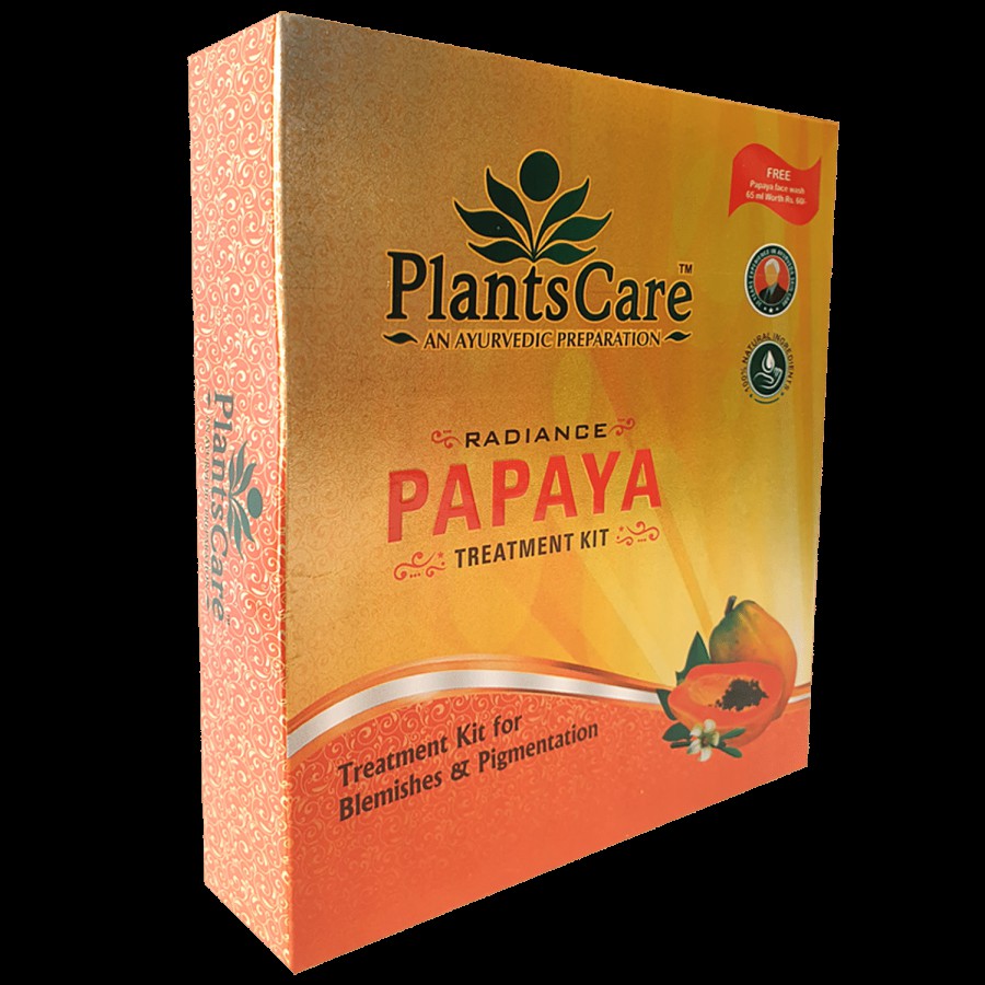 Plants Care Radiance Papaya Treatment Kit & Face Wash - Reduces Pigmentation