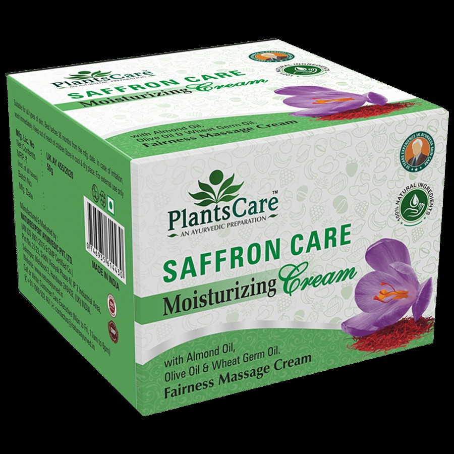 Plants Care Saffron Care Moisturizing Cream - Provides Natural Glow