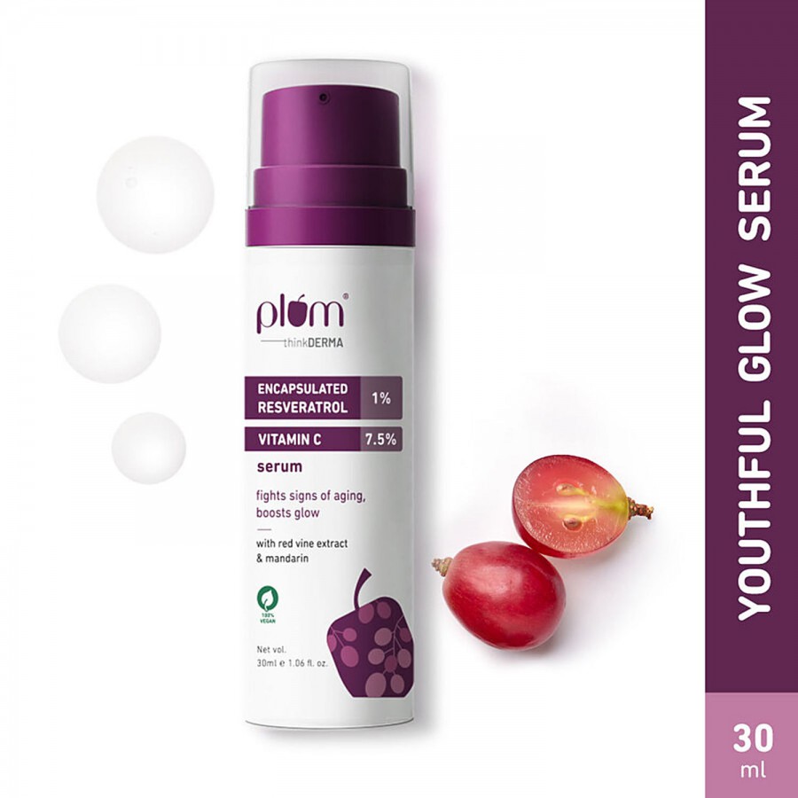 Plum 1% Encapsulated Resveratrol & 7.5% Vitamin C Serum - With Red Wine Extract