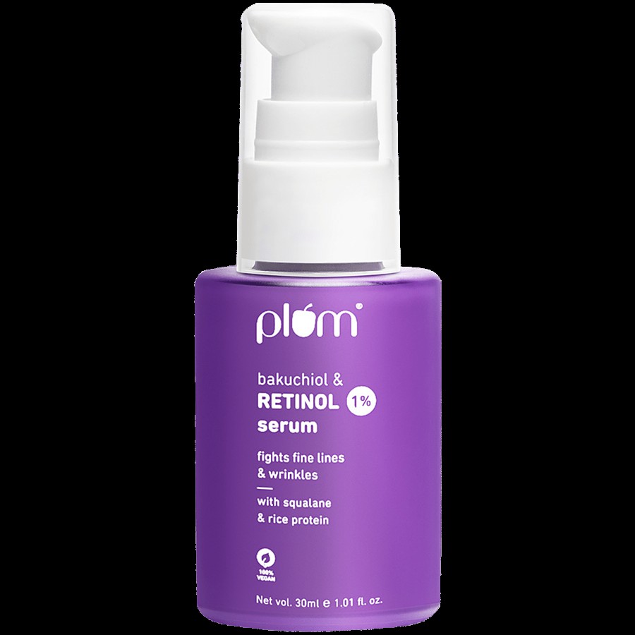 Plum 1% Retinol Face Serum With Bakuchiol - Helps Boost Collagen