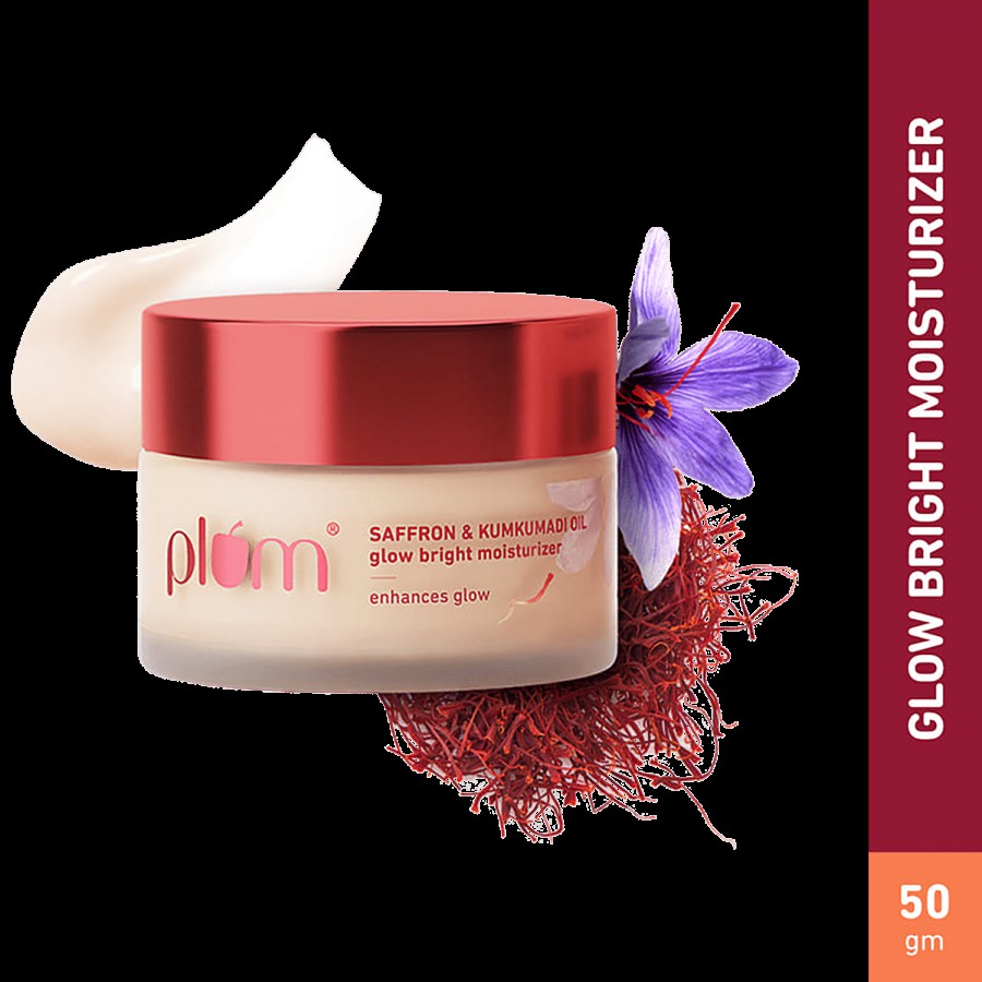 Plum Saffron & Kumkumadi Oil Glow Bright Moisturizer - Brightens Skin & Enhances Glow