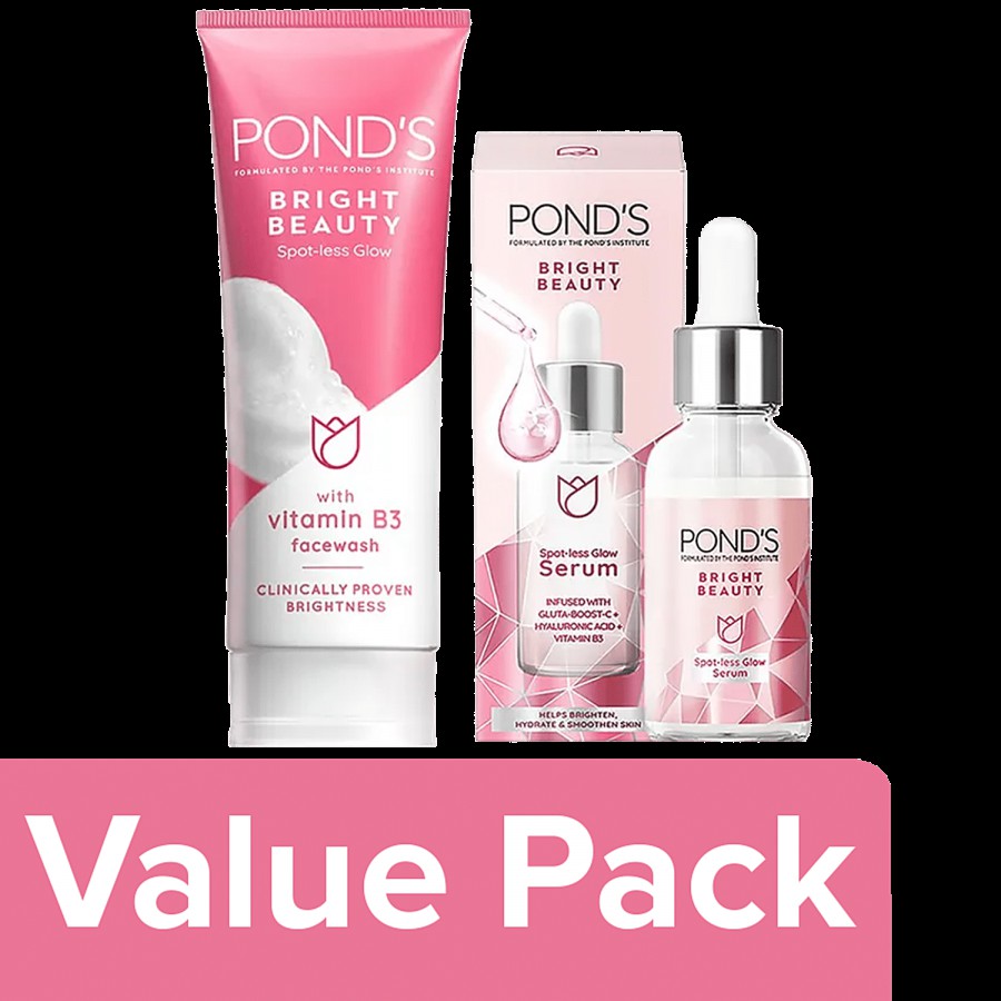 Ponds Ponds Bright Beauty  Facewash + Ponds Bright Beauty Spot-Less Glow Serum