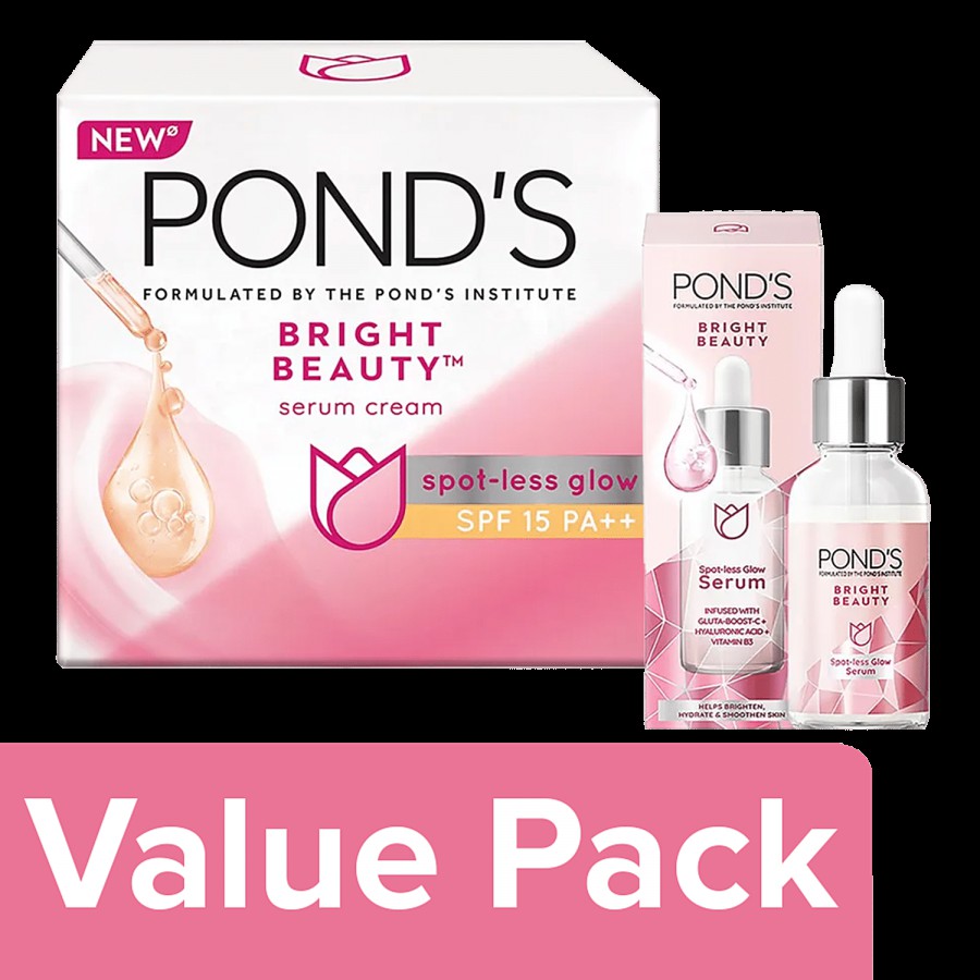 Ponds Ponds Bright Beauty Spot Less Glow Cream - With SPF 15 + Spot-Less Glow Serum