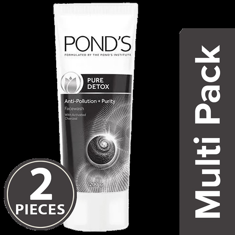 Ponds Pure Detox Face Wash  - Anti-Pollution & Purity With Activated Charcoal