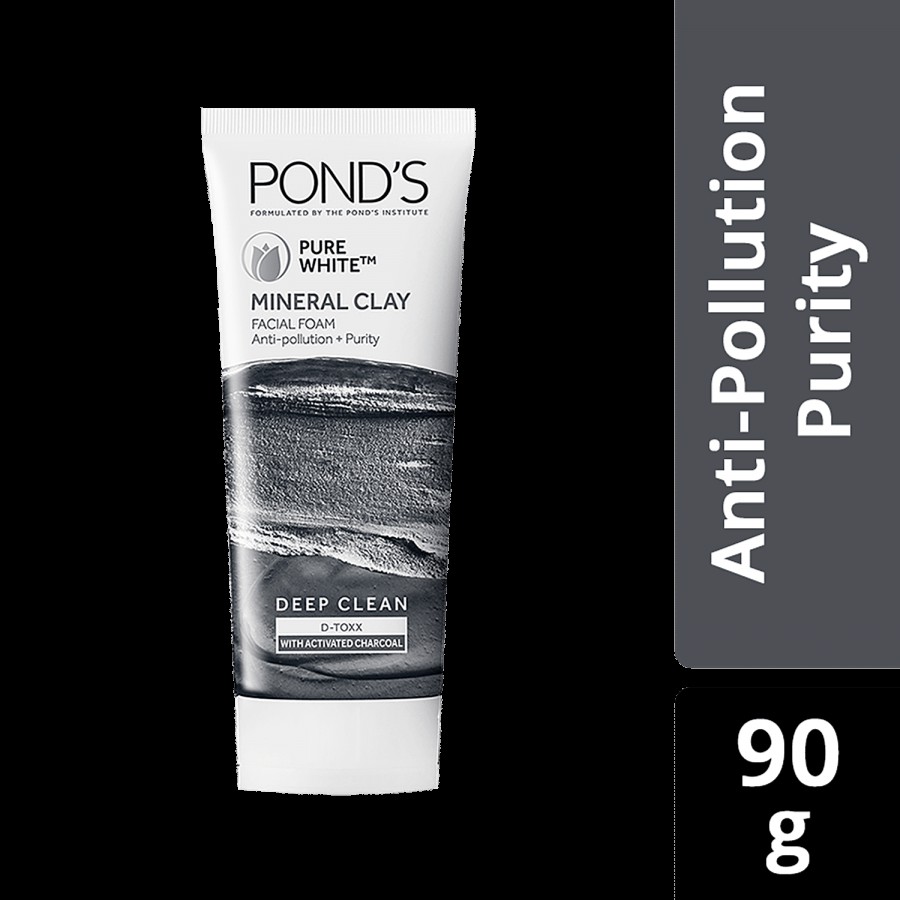 Ponds Pure White Mineral Clay Anti-Pollution Purity Face Wash Foam