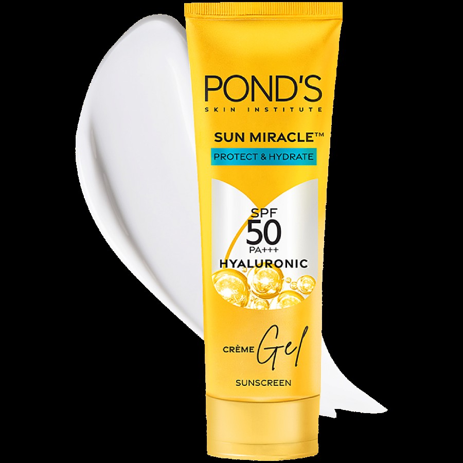 Ponds Sun Miracle SPF 50 PA+++ Sunscreen Creme Gel - With Hyaluronic