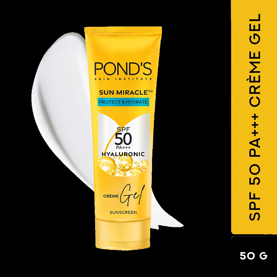 Ponds Sun Miracle SPF 50 PA+++ Sunscreen Creme Gel - With Hyaluronic