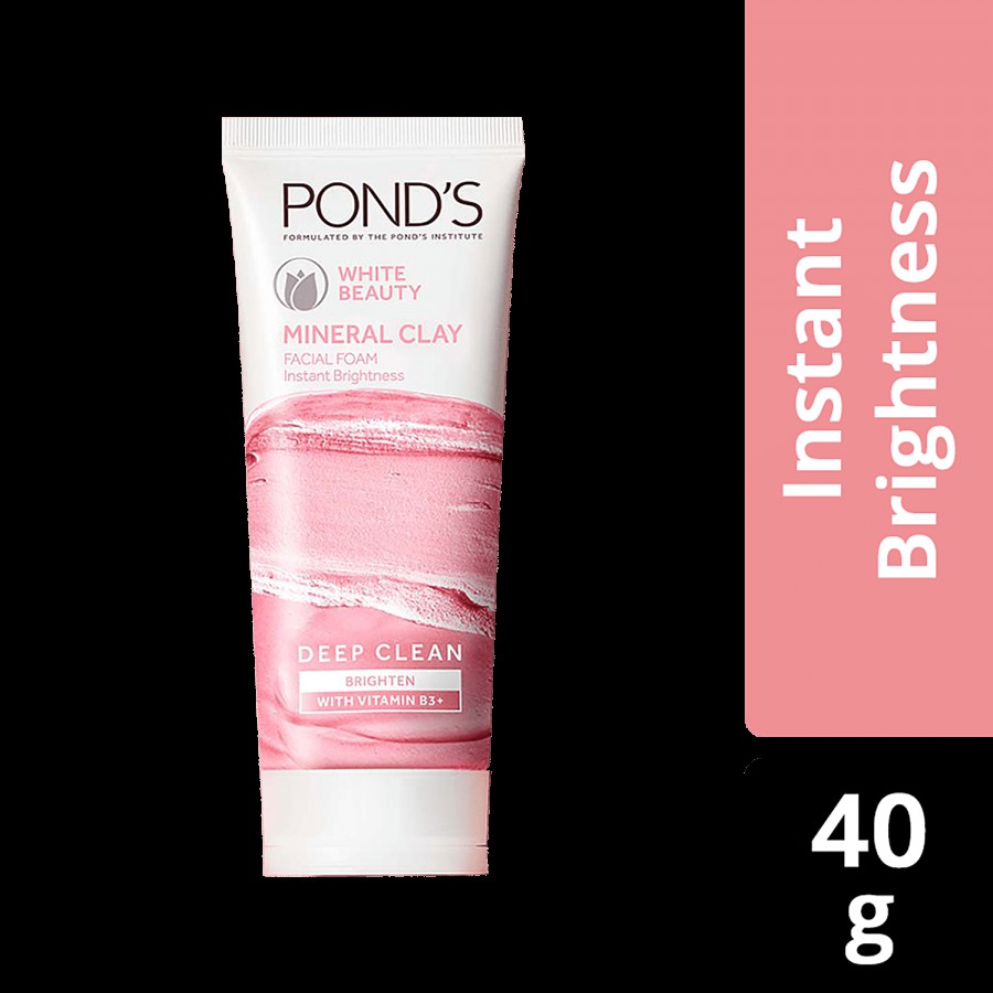 Ponds White Beauty Mineral Clay Instant Brightness Face Wash Foam