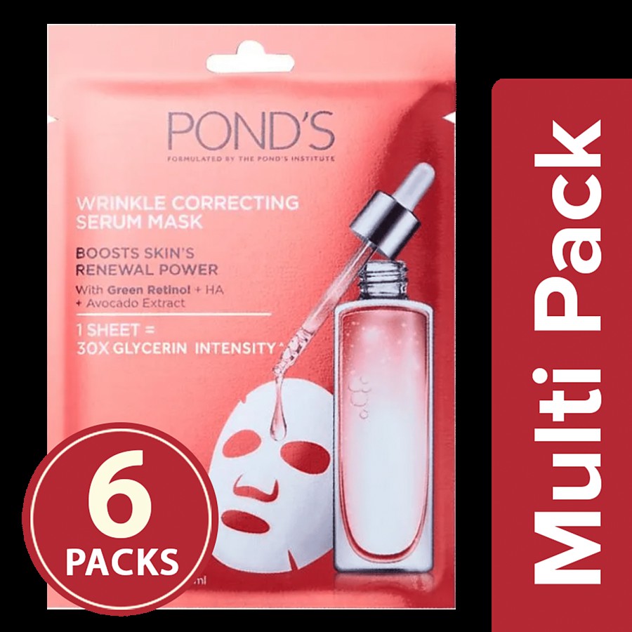 Ponds Wrinkle Correcting Serum Mask With Hyaluronic Acid & Avocado Extract