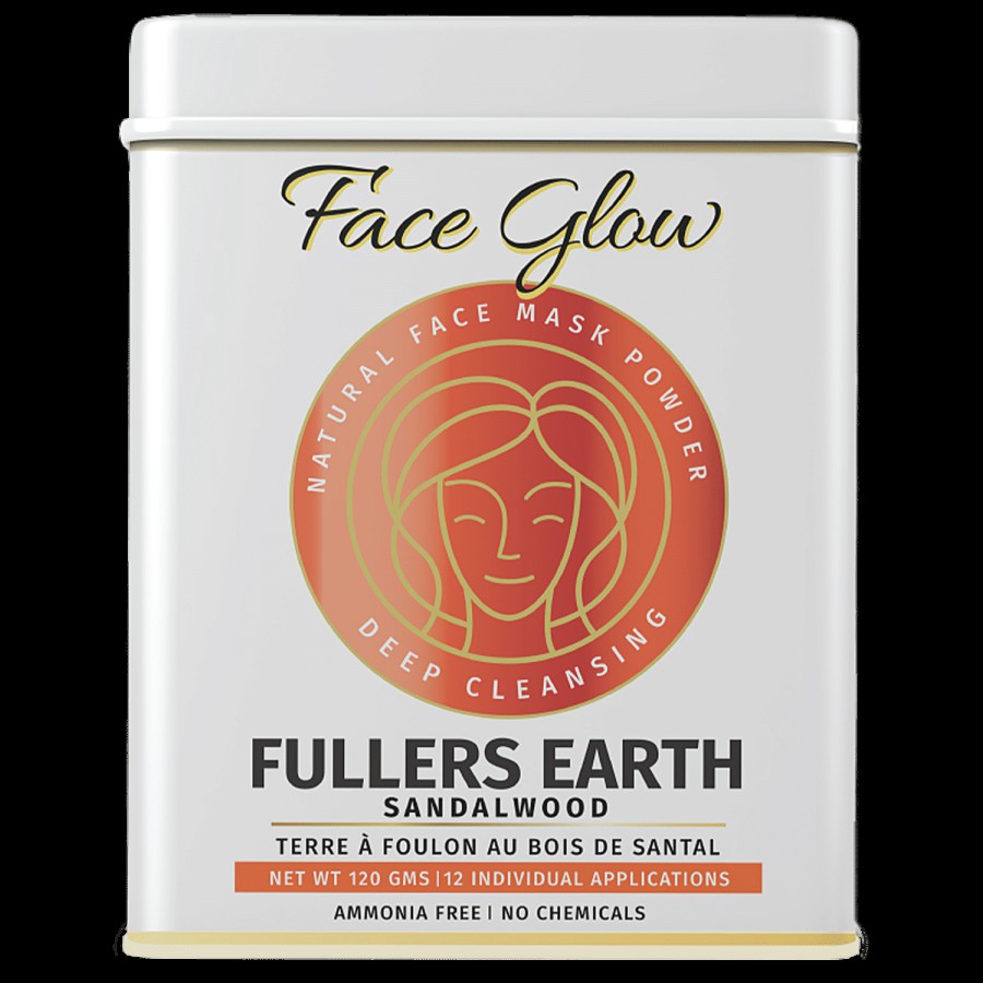 Pride Of India Face Glow - Fuller's Earth (Multani Mitti) Indian Healing Face Mask Powder with Sandalwood