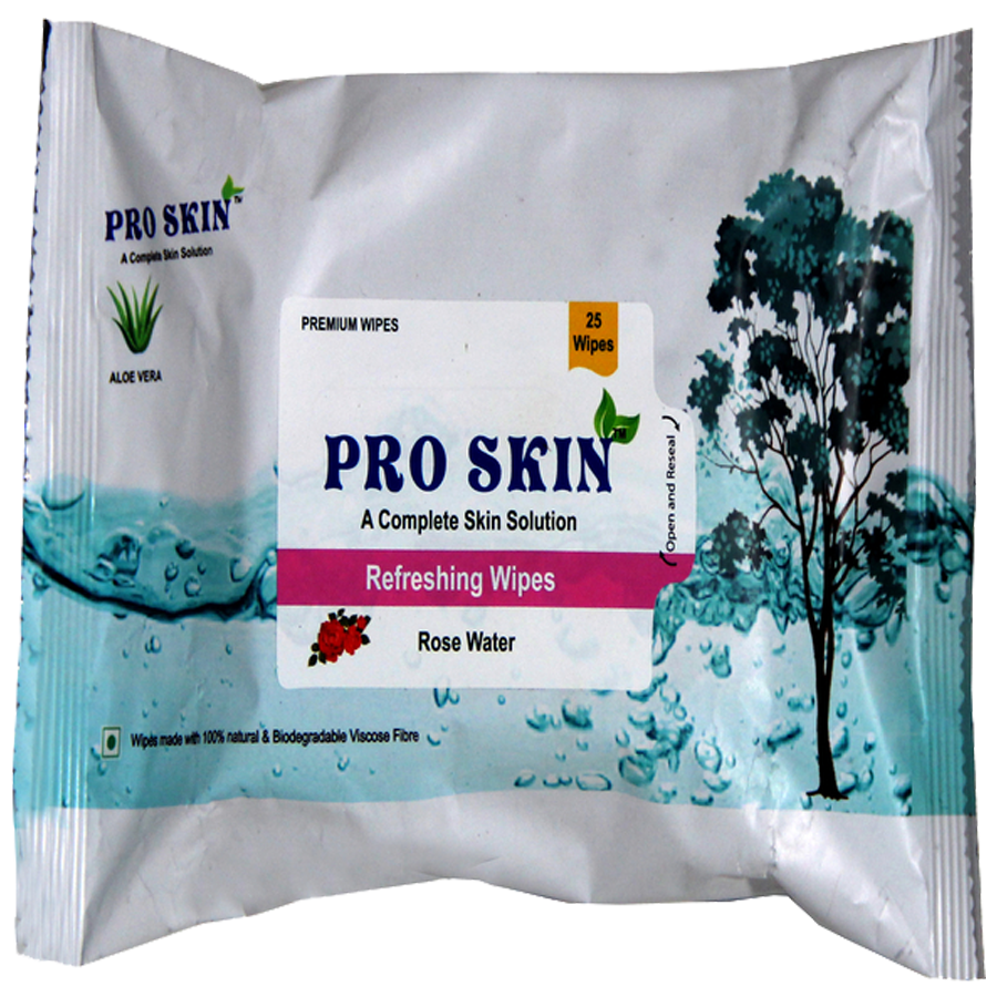 Pro Skin Refreshing Wipes - Rose & Aloe Vera