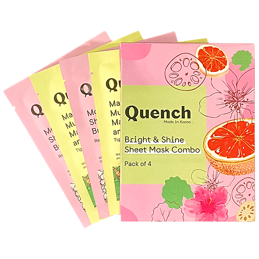 Quench Botanics Bright & Shine Sheet Mask Combo - Mon Cherry & Mama Cica Mud Dipping