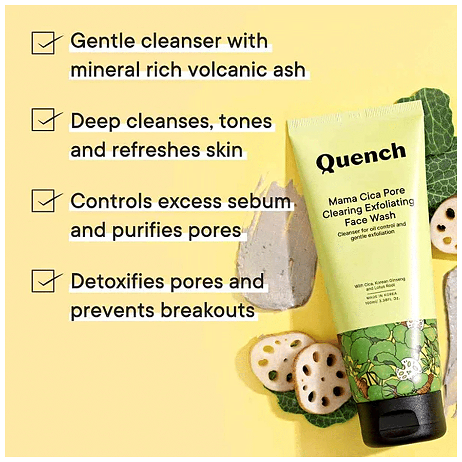 Quench Botanics Mama Cica Pore Clearing Exfoliating Face Wash - Korean Ginseng