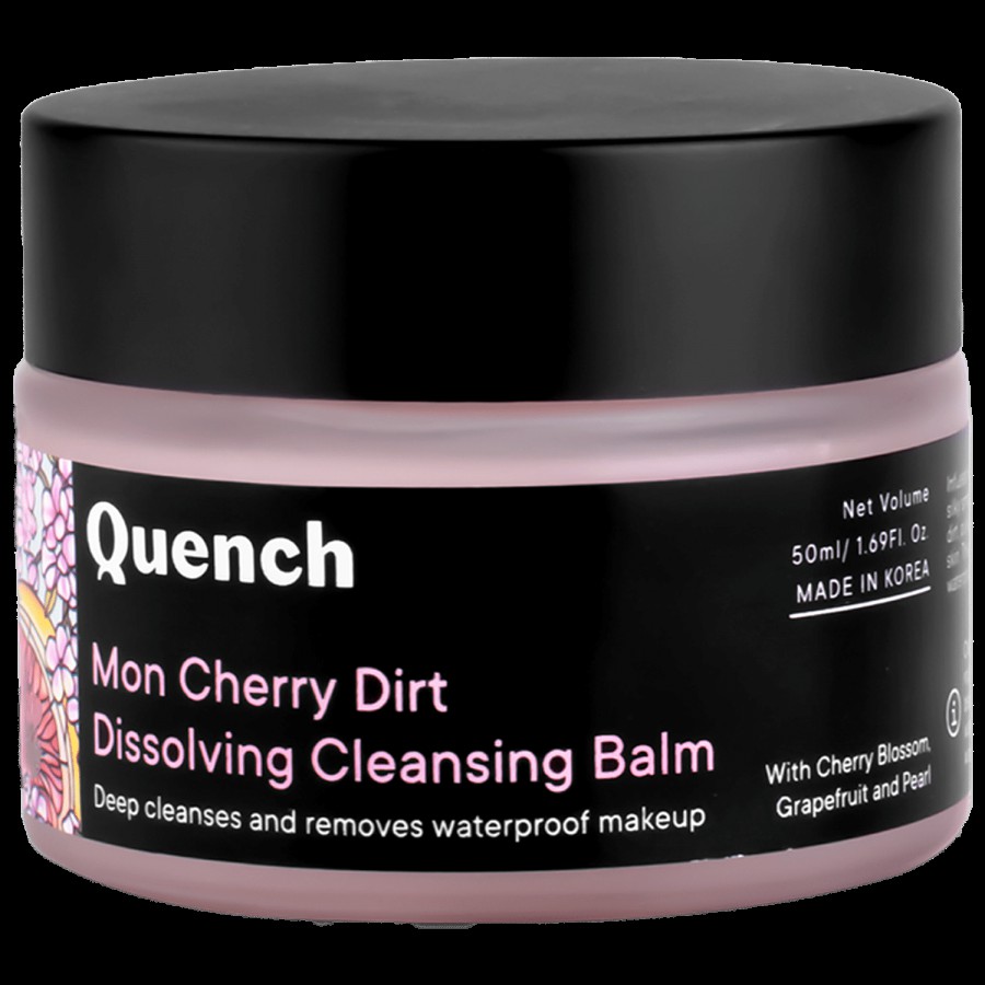 Quench Botanics Mon Cherry Dirt Dissolving Cleansing Balm - Removes Waterproof Makeup & Helps Deep Cleanse