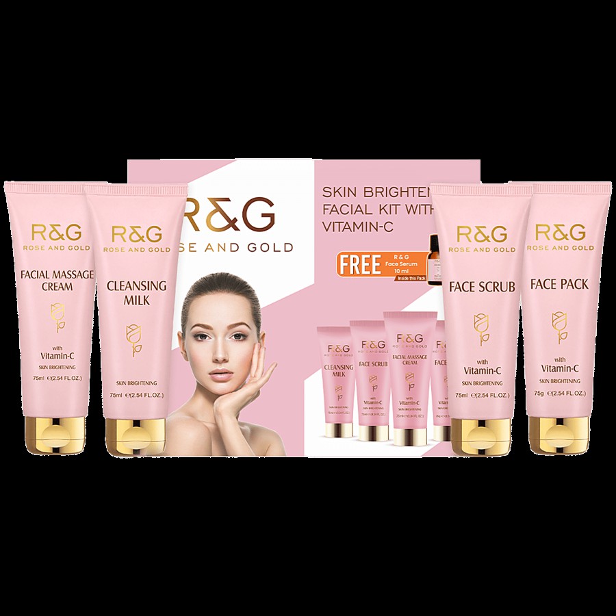 R&G Rose and Gold Skin Brightening Facial Kit - With Vitamin C