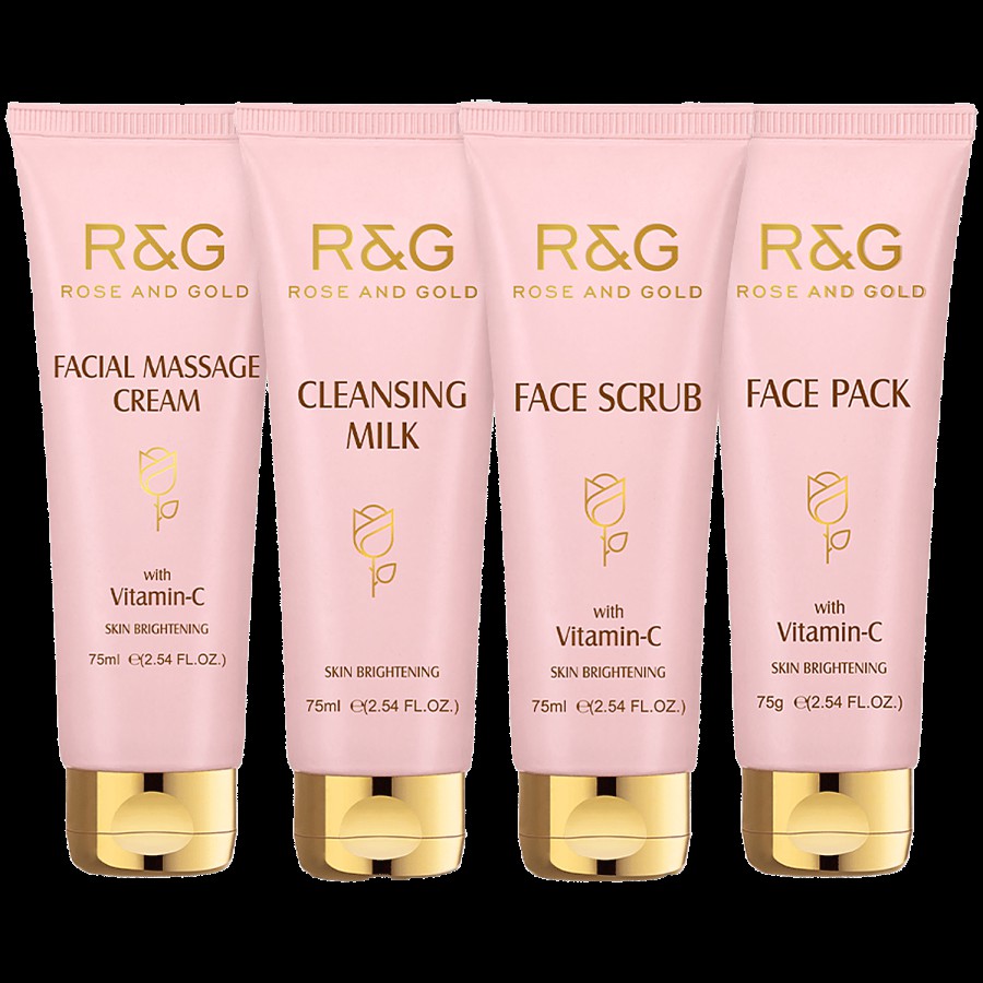 R&G Rose and Gold Skin Brightening Facial Kit - With Vitamin C