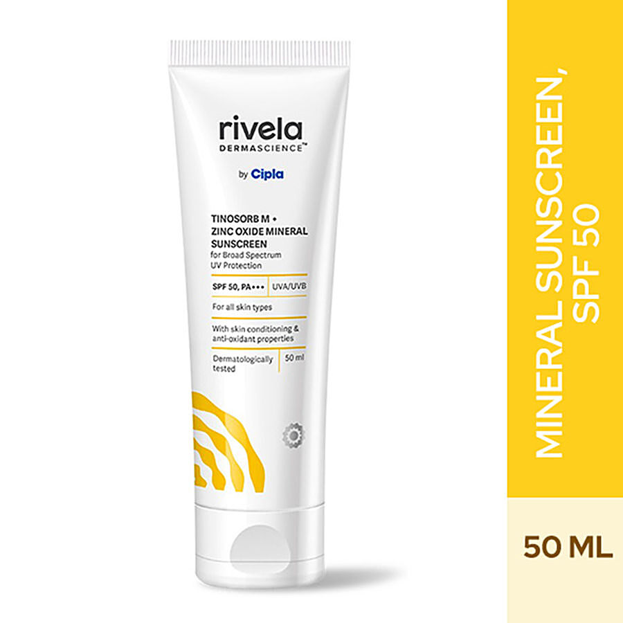 RIVELA DERMASCIENCE Tinosorb M + Zinc Oxide Mineral Sunscreen - SPF 50