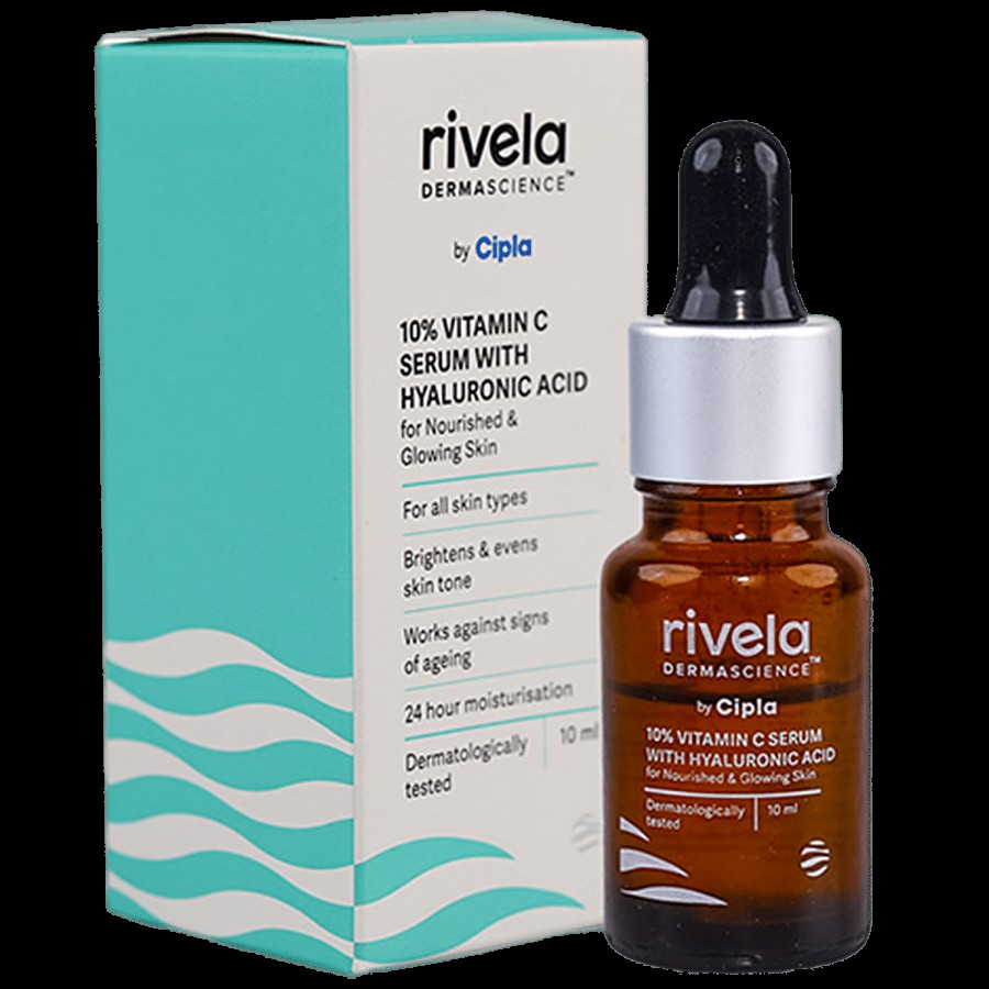 RIVELA DERMASCIENCE 10% Vitamin C Serum - With Hyaluronic Acid