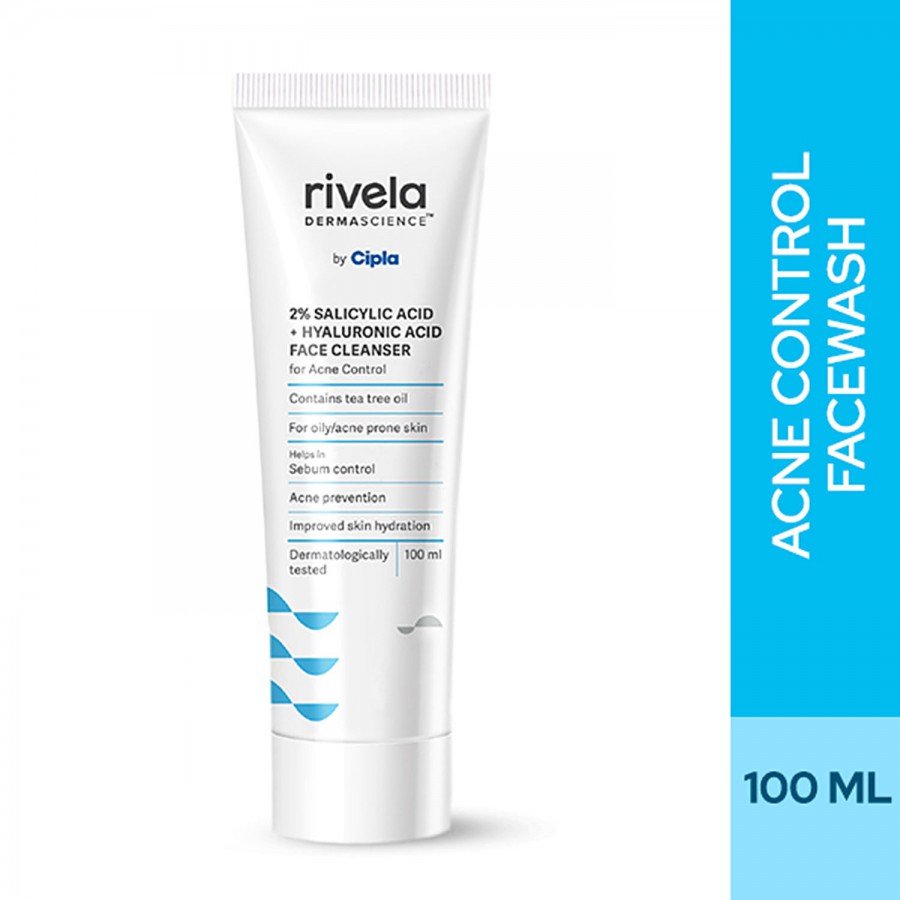 RIVELA DERMASCIENCE 2% Salicylic Acid + Hyaluronic Acid Face Cleanser