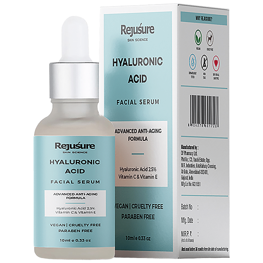 Rejusure Hyaluronic Acid Face Serum - Reduces Fine Lines