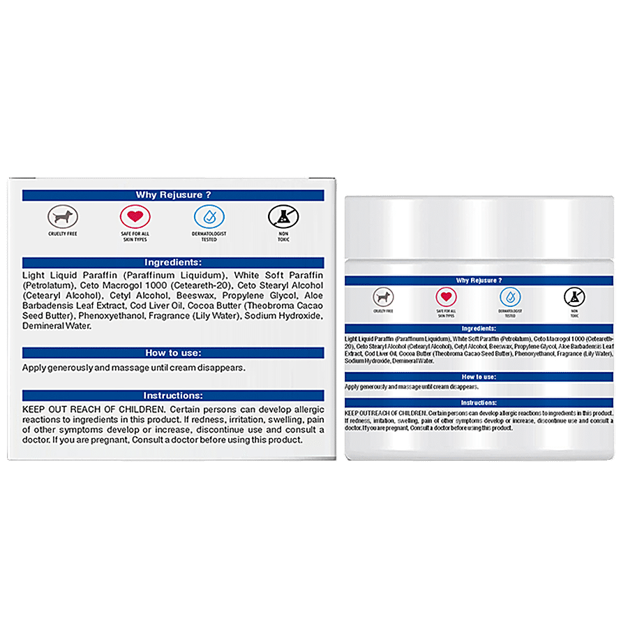 Rejusure Vitamin A + D Cream - Moisturises & Soothe Dry & Flaky Skin