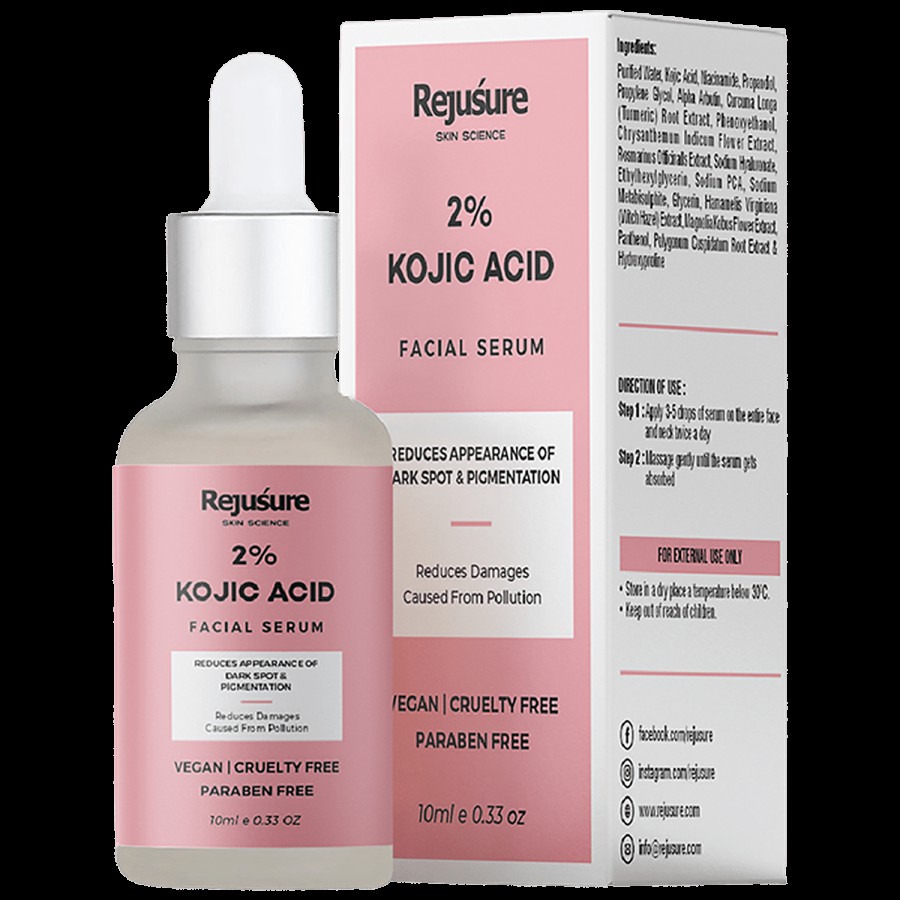 Rejusure 2% Kojic Acid Face Serum - With Niacinamide