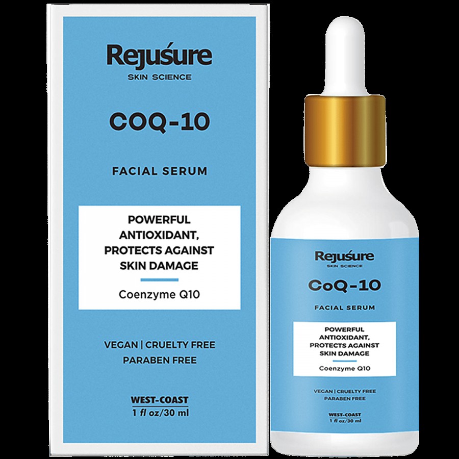 Rejusure COQ-10 Facial Serum Powerful Antioxidant - Protects Against Skin Damage