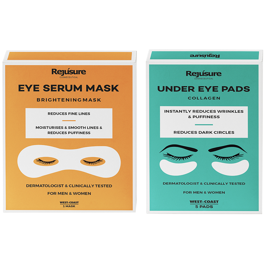 Rejusure Eye Serum Mask Under Eye Pads Combo - Reduces Fine Lines