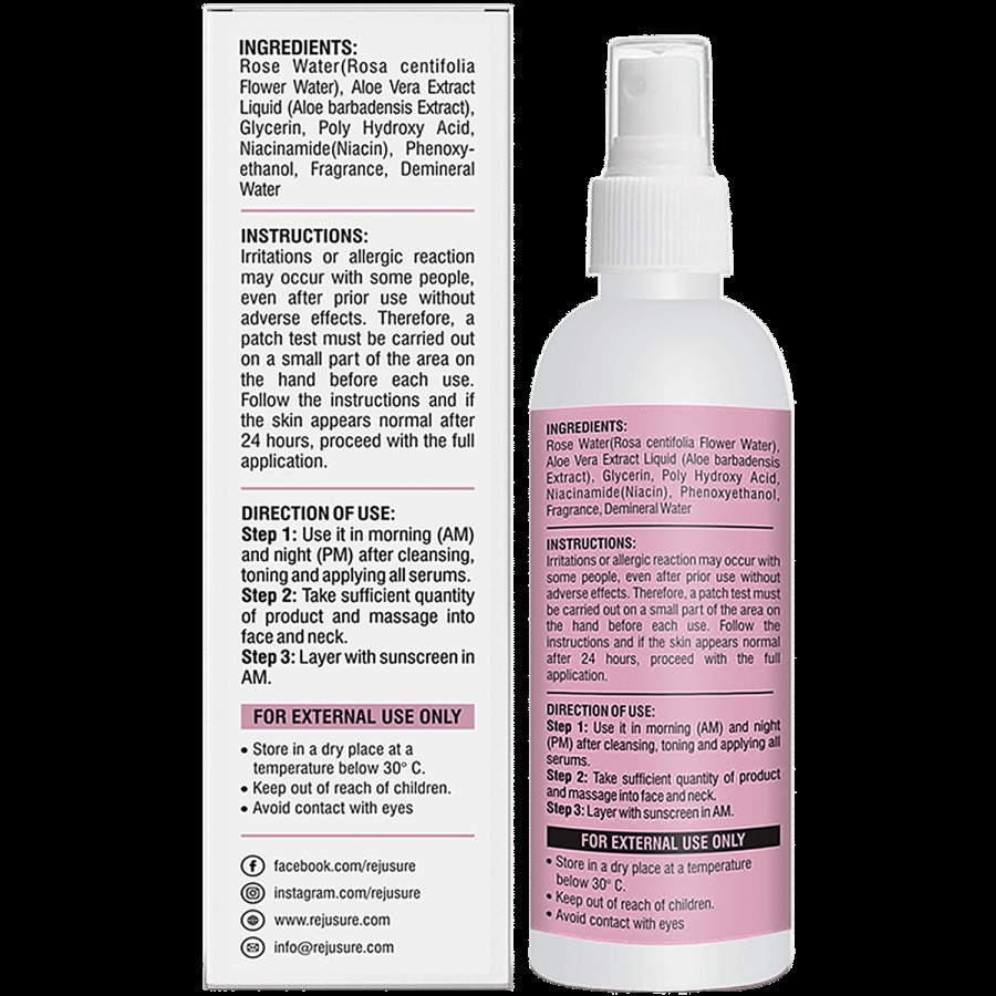 Rejusure Face Toner For Mild Exfoliation & Pore Tightening - PHA 2% + Niacinamide Toner