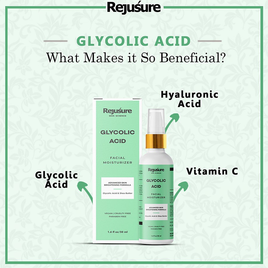 Rejusure Glycolic Acid Moisturiser - Skin Brightening Formula