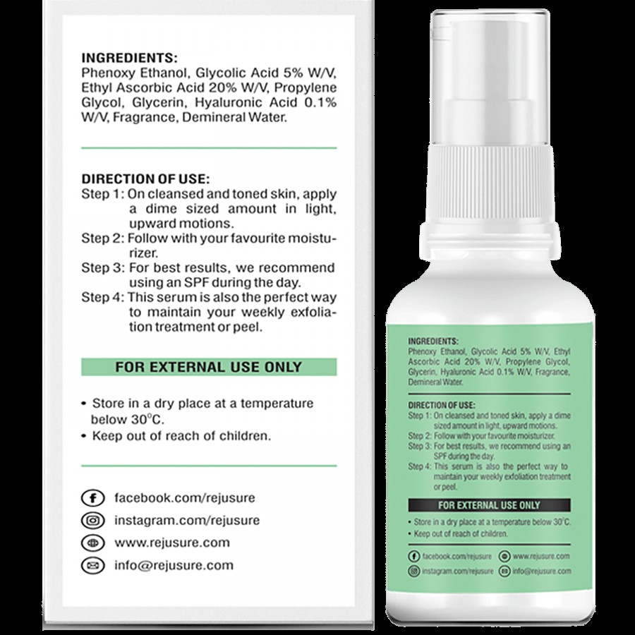 Rejusure Glycolic Acid Serum - Advanced Skin Brightening Formula